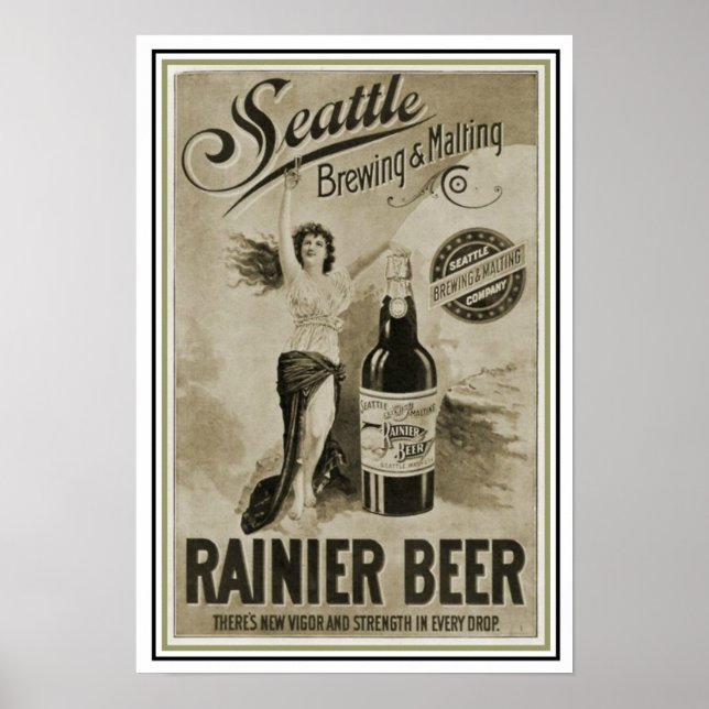Poster publicitaire de la bière Seattle Ranier 13  (Devant)
