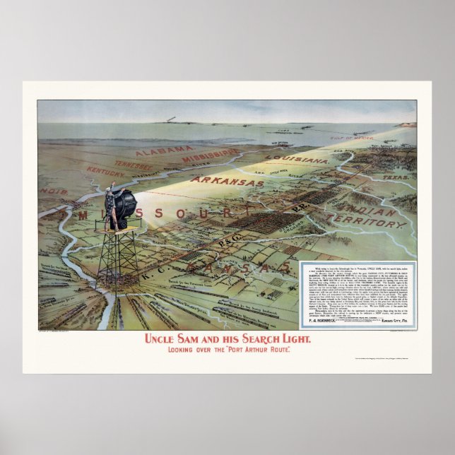 Poster publicitaire de la voie ferrée Port Arthur (Devant)
