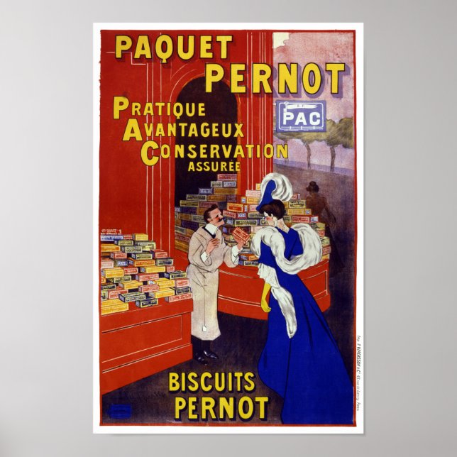 Poster publicitaire Paquet Pernot Vintage restauré (Devant)