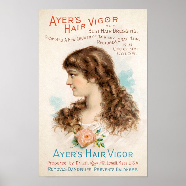 Poster publicitaire pour habiller les cheveux vint (Devant)