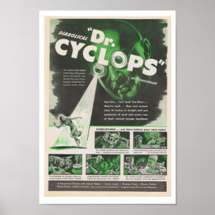 Poster Publicité 1940 de film de Dr. Cyclops
