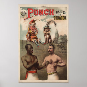 Poster Publicité ancienne pour le tabac à mâcher Punch -
