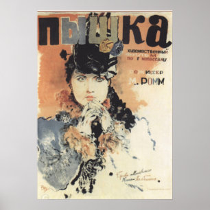 Poster Publicité de cinéma russe/soviétique vintage