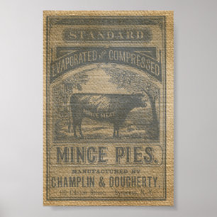 Poster Publicité de cru de minces pies de toile de jute