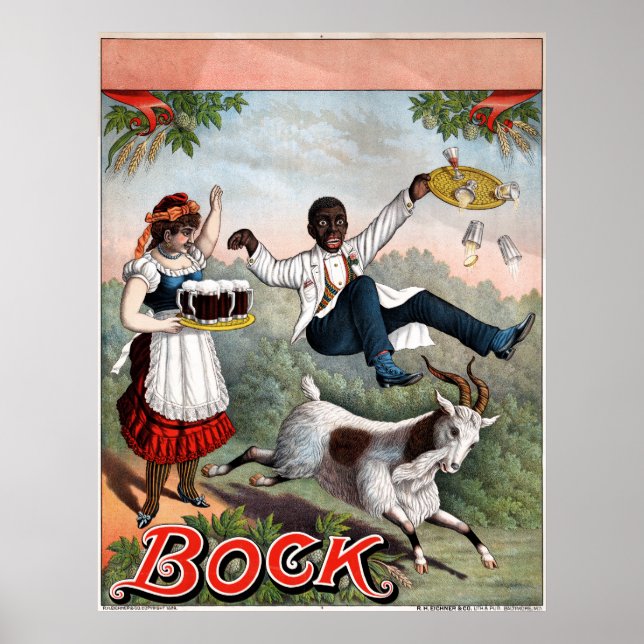 Poster Publicité de la bière vintage Bock (Devant)