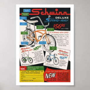 Poster Publicité de vélo vintage