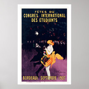 Poster Publicité de vin de Bordeaux septembre 1907