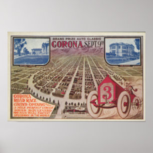 Poster Publicité d'épreuve sur route de couronne