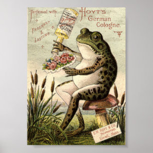 Poster Publicité grenouille de l'ère victorienne sur cham