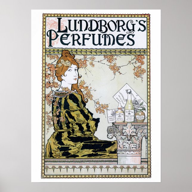 Poster Publicité parfum art nouveau vintage (Devant)