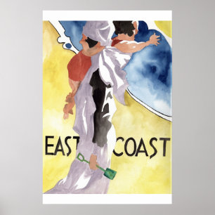 Poster Publicité pour aquarelle de style de Deco