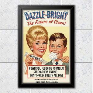 Poster Publicité pour dentifrice Dazzle-Bright de 1965