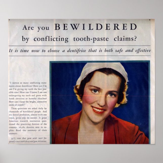 Poster Publicité pour dentifrice vintage (Devant)