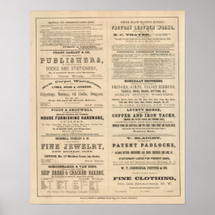 Poster Publicité pour douze entreprises,