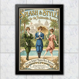 Poster Publicité pour la mode de maillots de bain de styl