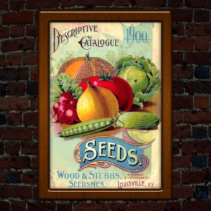 Poster Publicité pour le catalogue de graines vintage de 