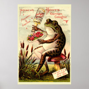 Poster Publicité pour parfum de grenouille de l'ère victo
