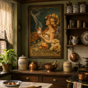 Poster Publicité rétro Art nouveau pour chocolat
