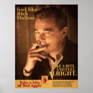 Poster Publicité Rick Dalton Red Apple