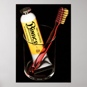 Poster Publicité suisse BINACA pour dentifrice Sachplaka