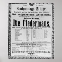 Publicité sur l'affiche Die Fledermaus par Johann