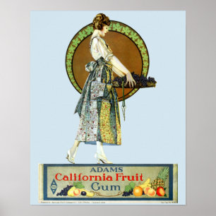 Poster Publicité sur les gommes Adams de l'Art Nouveau vi