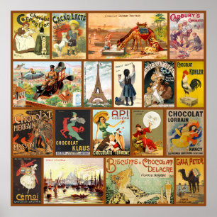Poster Publicité vintage au chocolat