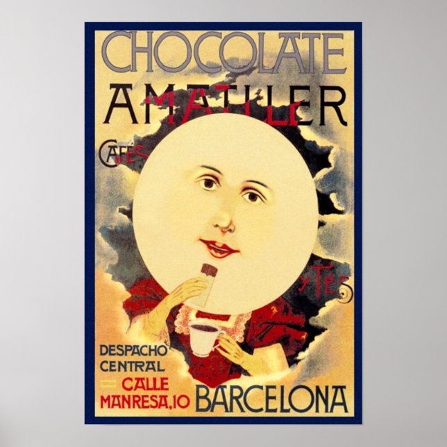 Poster Publicité vintage au chocolat espagnol (Devant)