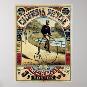 Poster Publicité vintage Columbia Bicycles