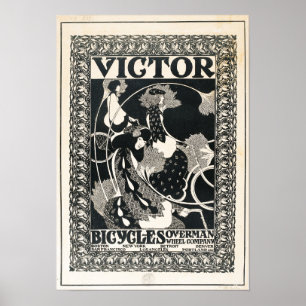 Poster Publicité vintage de bicyclettes de Victor
