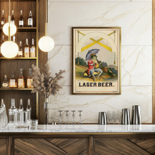 Poster Publicité Vintage de bière Lager