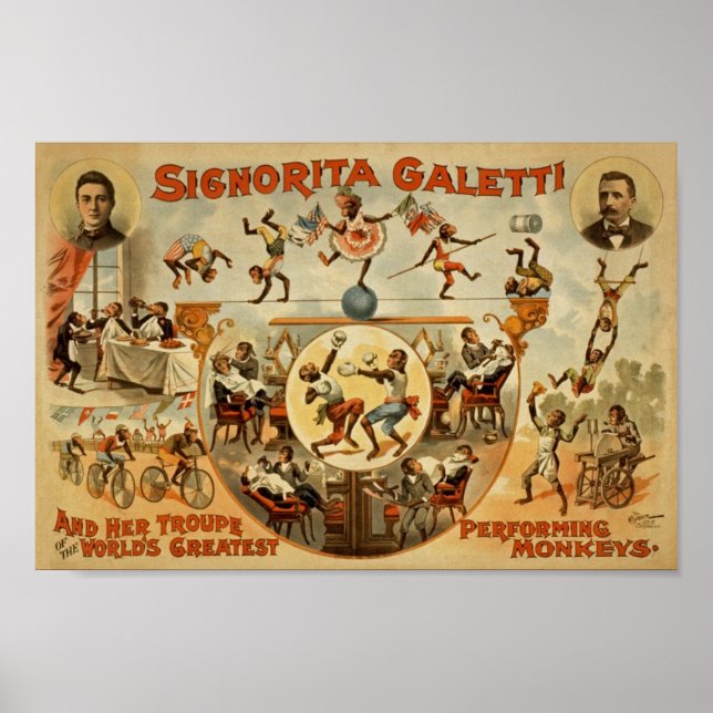 Poster Publicité vintage de cirque (Devant)