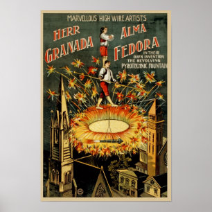 Poster Publicité vintage de cirque