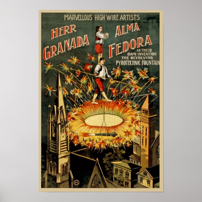 Poster Publicité vintage de cirque (Devant)
