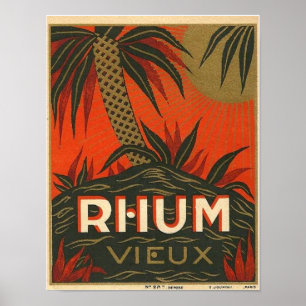 Poster Publicité vintage de rhum
