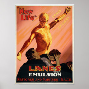 Poster Publicité vintage de santé d'émulsion de ruelles