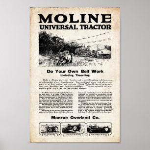 Poster Publicité vintage de tracteur