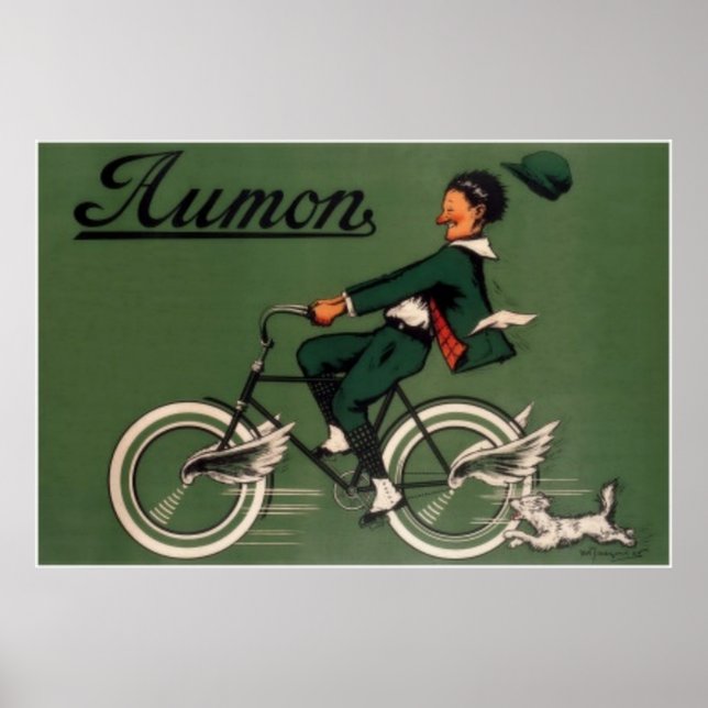 Poster Publicité vintage de vélos Aumon (Devant)