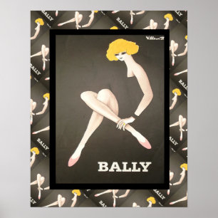 Poster Publicité vintage en France, chaussures Bally