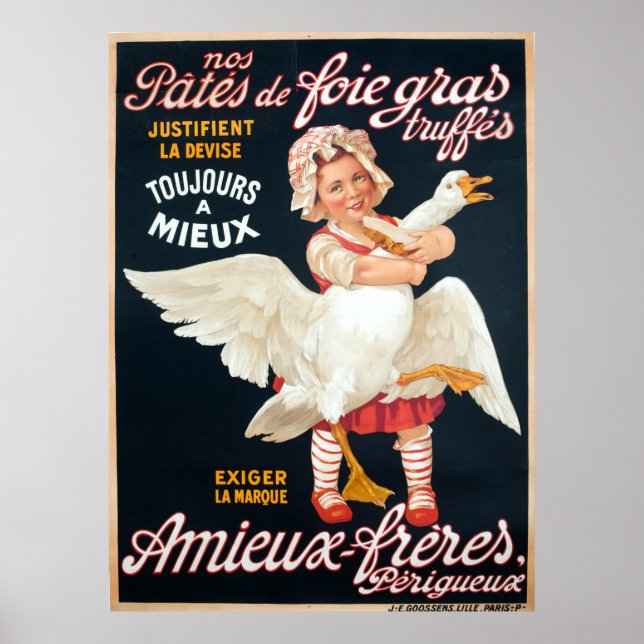 Poster Publicité vintage Foie Gras Pate (Devant)