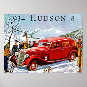 Poster Publicité vintage Hudson Automobile