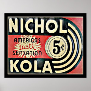 Poster Publicité vintage Nichol Kola