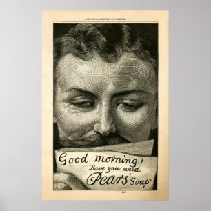 Poster Publicité vintage Pear's Soap de 1890