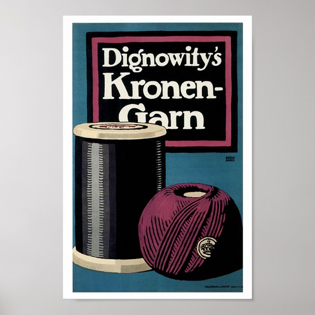 Poster Publicité vintage pour fils Kronengard (Devant)