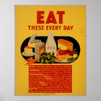 Poster Publicité vintage pour manger sainement