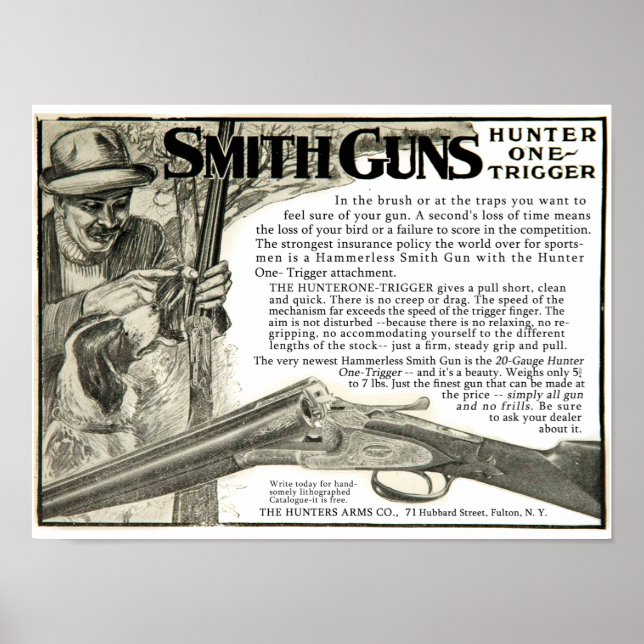 Poster Publicité vintage Smith Gun Company (Devant)