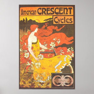 Poster Publicité Vintage sur les cycles du croissant amér