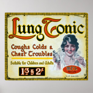 Poster Publicité Vintage sur les médicaments Médicales Lu