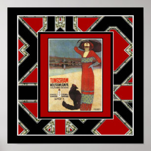 Poster Publicité Vintage Tungsram ampoules