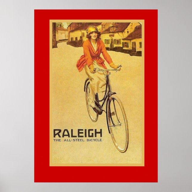 Poster Publicité vintage, vélos Raleigh (Devant)